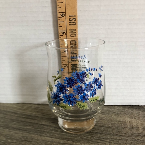 Vtg Dominion Glass July Flower of the Month Glass - Picture 10 of 10